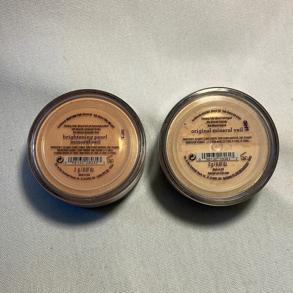 Set of 2 bareMinerals Mineral Veil (Original + Brightening Pearl) 2g / 0.07 oz